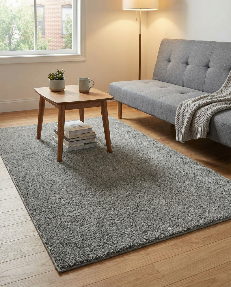 Solid Shag Seaside Collection Area Rug - Azure Cove (Gray) Rectangle Gray  lifestyle 23