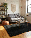 Plush Oasis Collection Area Rug - Serenity (Jet Black) Rectangle Jet Black  lifestyle 13
