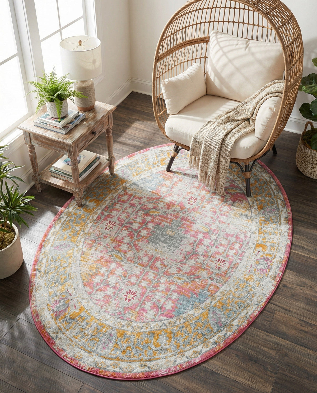 Arcadia Rugs Collection Area Rug -  Olympus Oval Pink  lifestyle 167