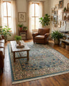 Persian Elegance Collection Area Rug -  Kerman (Blue) Rectangle Blue  lifestyle 31