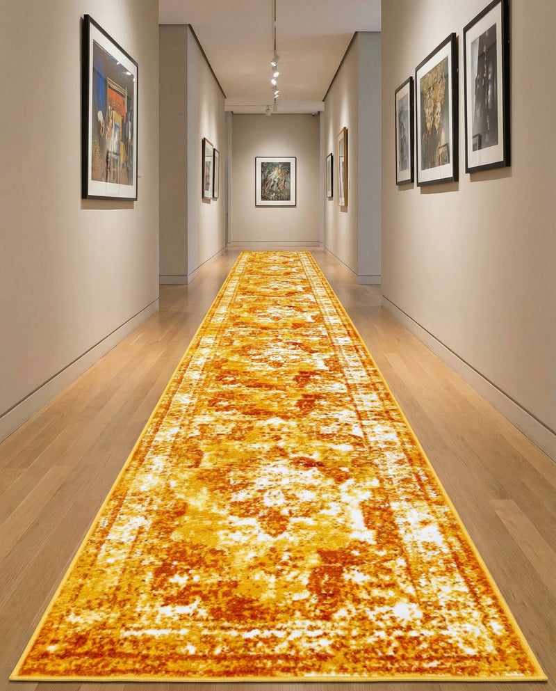 Riviera Elegance Collection Area Rug -  Menton (Orange) Runner Orange  lifestyle 78