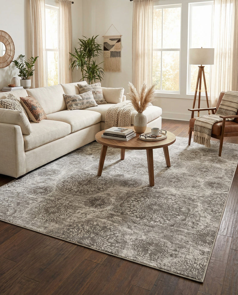 Riviera Elegance Collection Area Rug -  Monaco (Light Gray) Rectangle Light Gray  lifestyle 27