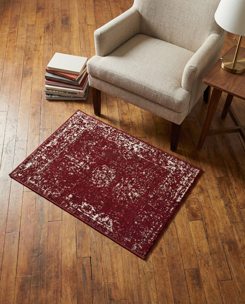 Riviera Elegance Collection Area Rug - Antibes (Burgundy) Rectangle Burgundy  lifestyle 28