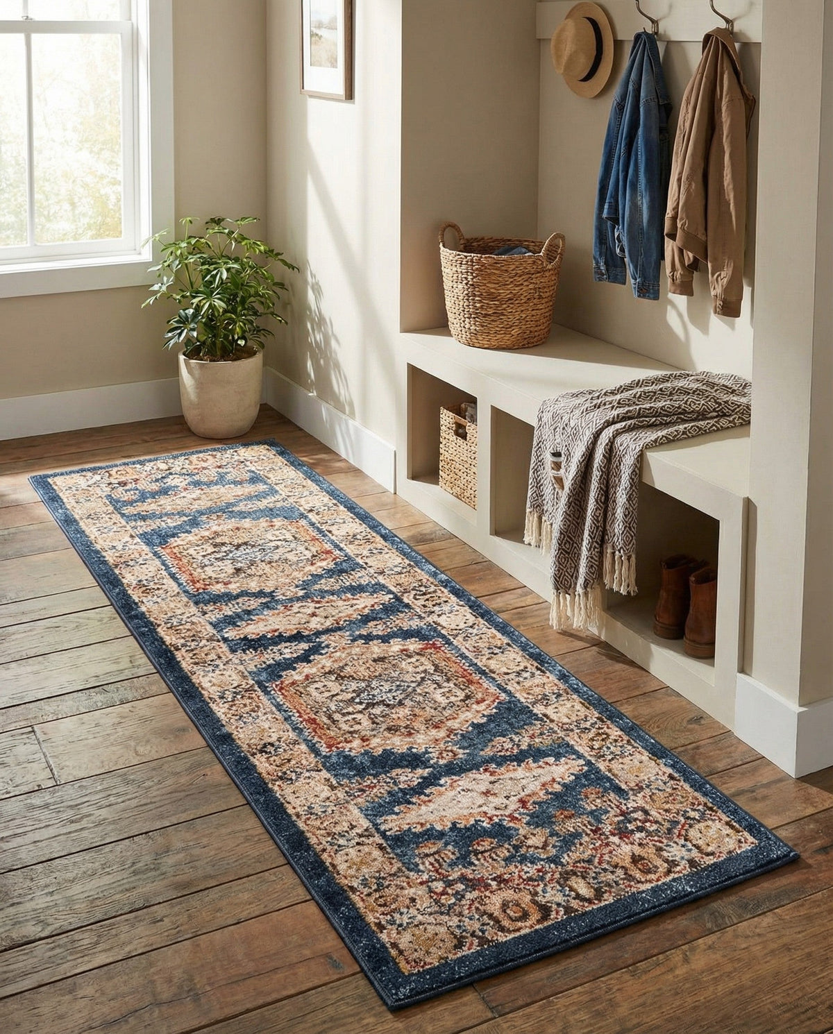 Eden Oasis Collection Area Rug -  Refuge (Blue) Runner Blue  lifestyle 85