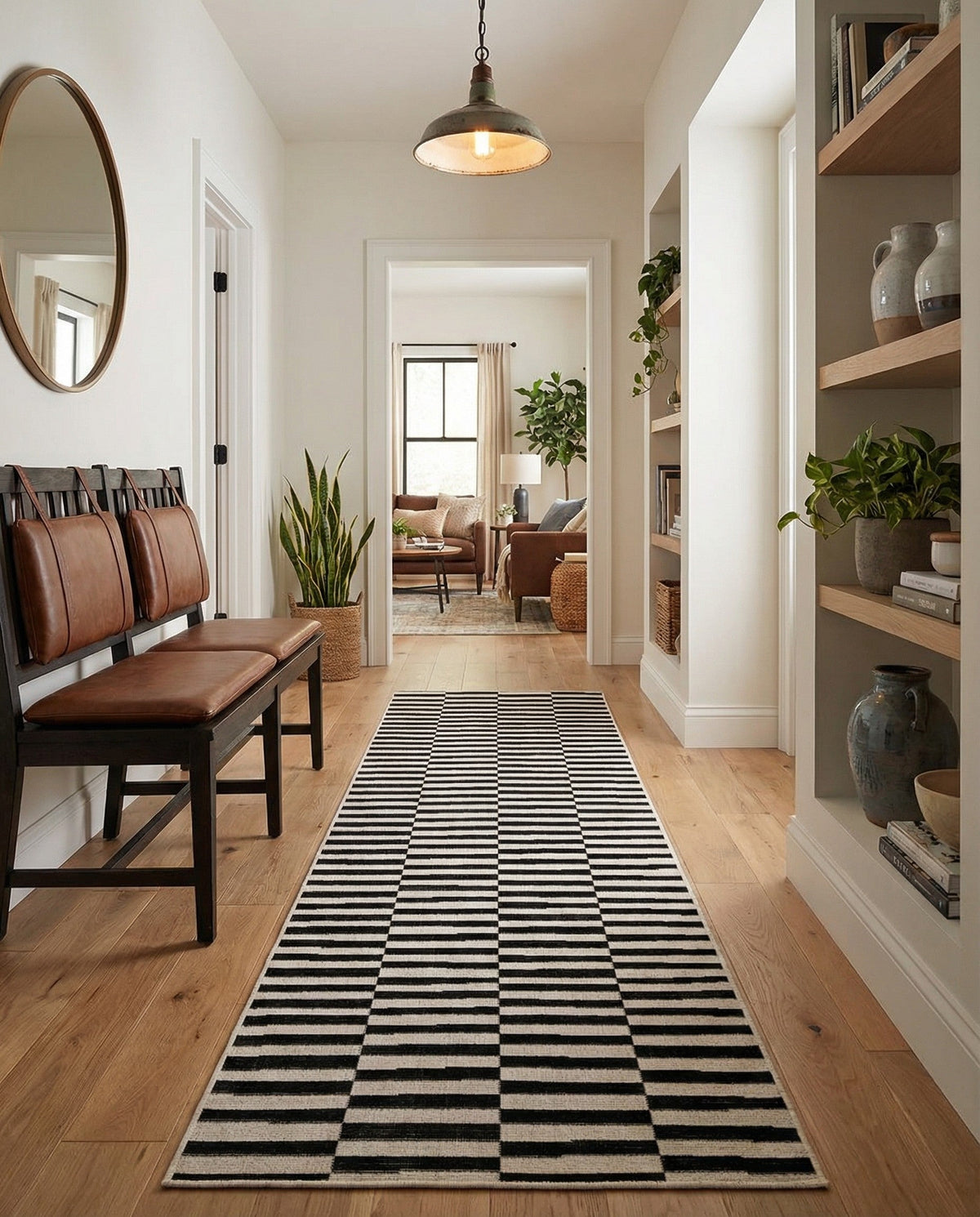 Soho Elegance Collection Area Rug -  Hudson (Black) Runner Black  lifestyle 92