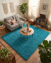 Plush Oasis Collection Area Rug - Serenity (Turquoise) Square Turquoise  lifestyle 63