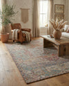 Savannah Threads Collection Area Rug -  Karoo Rectangle Antique Red and Blue  lifestyle 12