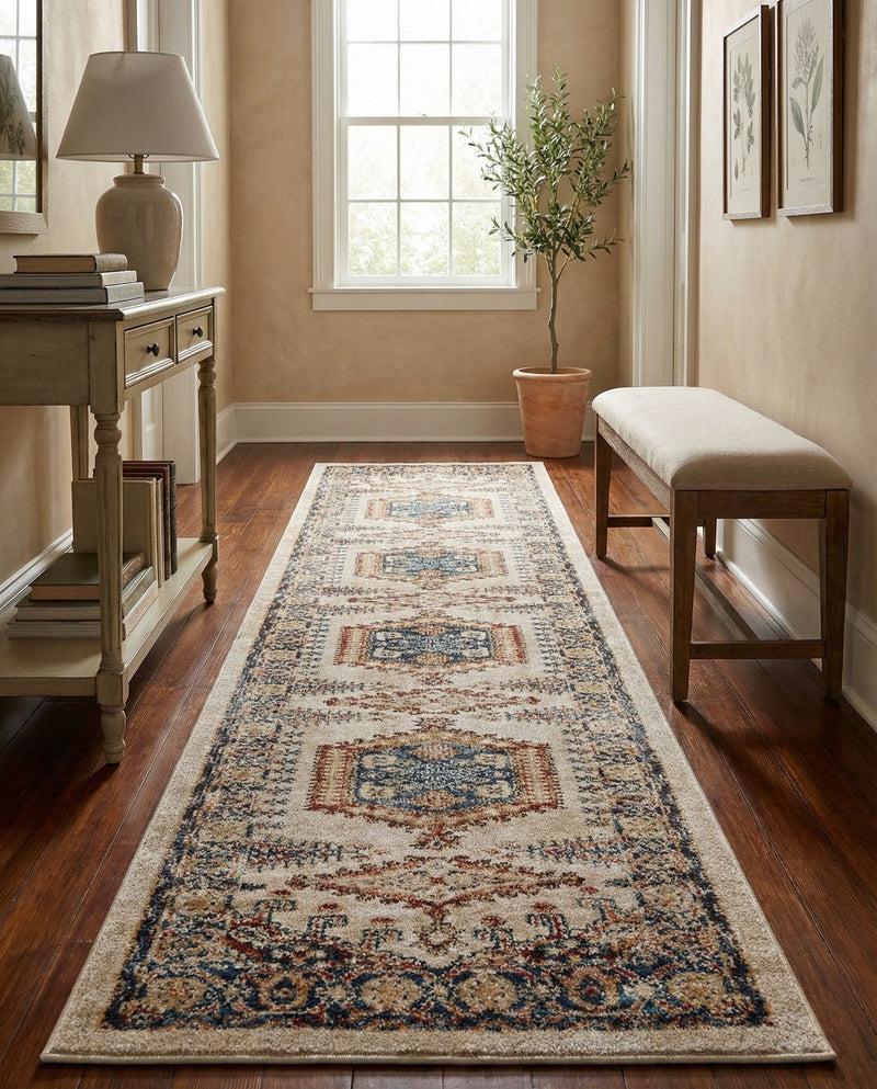 Eden Oasis Collection Area Rug -  Refuge (Cream) Runner Cream  lifestyle 53