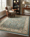 Persian Elegance Collection Area Rug -  Kerman (Blue) Rectangle Blue  lifestyle 11