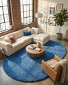 Plush Oasis Collection Area Rug - Serenity (Periwinkle Blue) Oval Periwinkle Blue  lifestyle 84