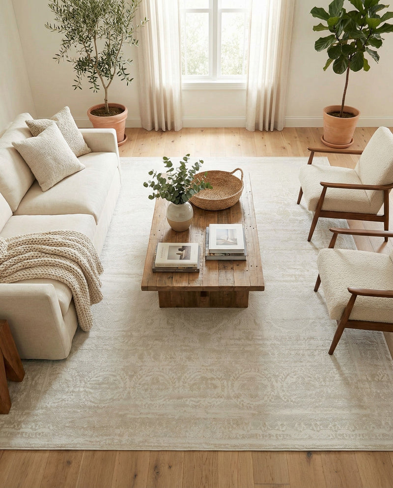Bloomsbury Elegance Collection Area Rug -  Notting Rectangle Ivory  lifestyle 9