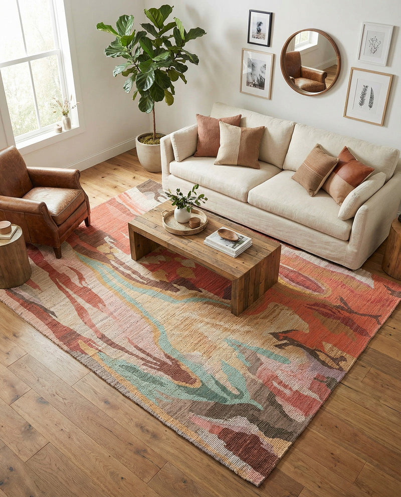 Savannah Threads Collection Area Rug -  Taklamakan Rectangle Multi  lifestyle 17