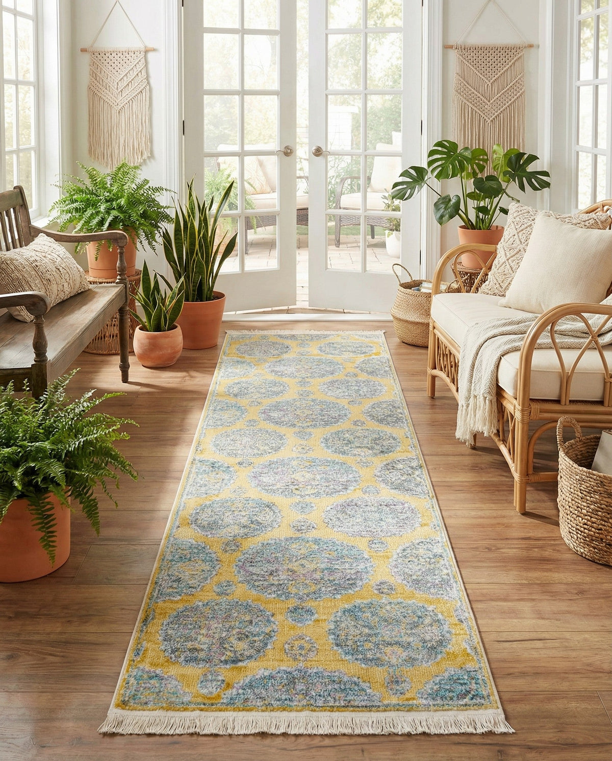 Arcadia Rugs Collection Area Rug -  Atlantis (Yellow) Runner Yellow  lifestyle 84
