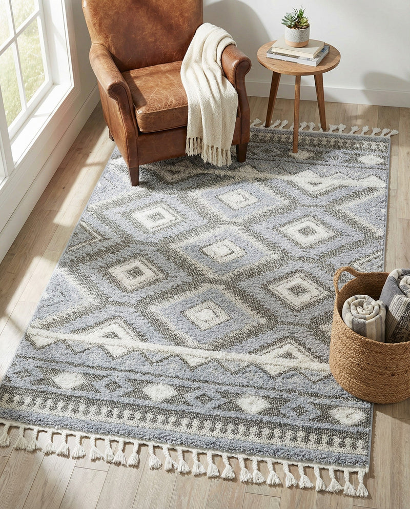 Sahara Chic Collection Area Rug -  Fez Rectangle Gray  lifestyle 25