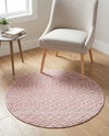 Garden Lattice Charm Collection Area Rug -  Pergola (Pink) Round Pink  lifestyle 58