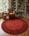 Horizon Collection Area Rug -  Apex (Rust Red) Round Rust Red  lifestyle 40