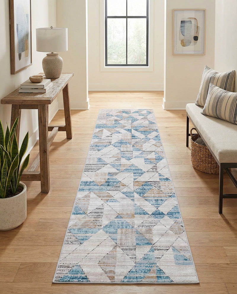 Dresden Elegance Collection Area Rug - Meissen Runner Blue  lifestyle 47