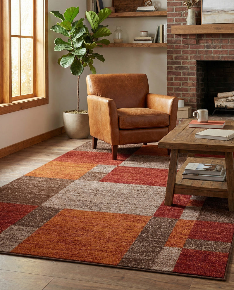 Autumn Meadow Collection Area Rug -  Sycamoreside (Multi) Rectangle Multi  lifestyle 4