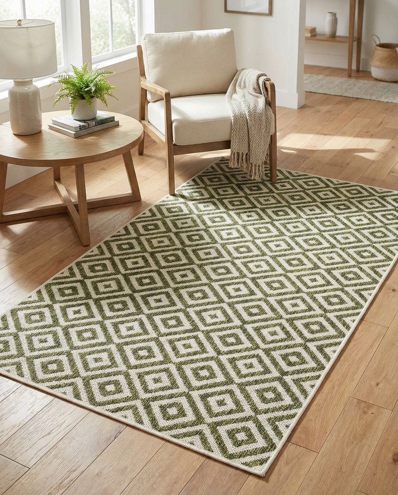 Urban Oasis Rugs Collection Area Rug -  Rooftop (Green) Rectangle Green  lifestyle 19
