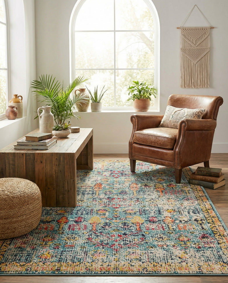 Sierra Collection Area Rug -  Shasta Rectangle Blue  lifestyle 33
