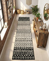 Mediterranean Lattice Collection Area Rug -  Casablanca (Black and White) Runner Black and White  lifestyle 64
