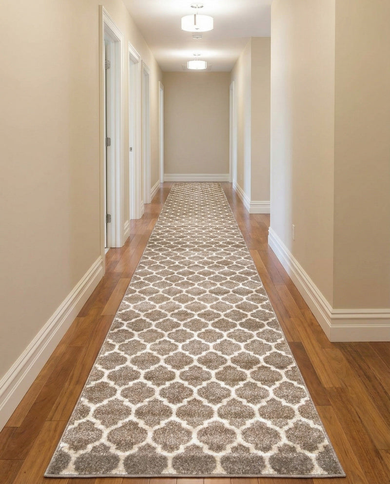 Lattice Gardens Collection Area Rug -  Bloomfield (Light Brown) Runner Light Brown  lifestyle 40