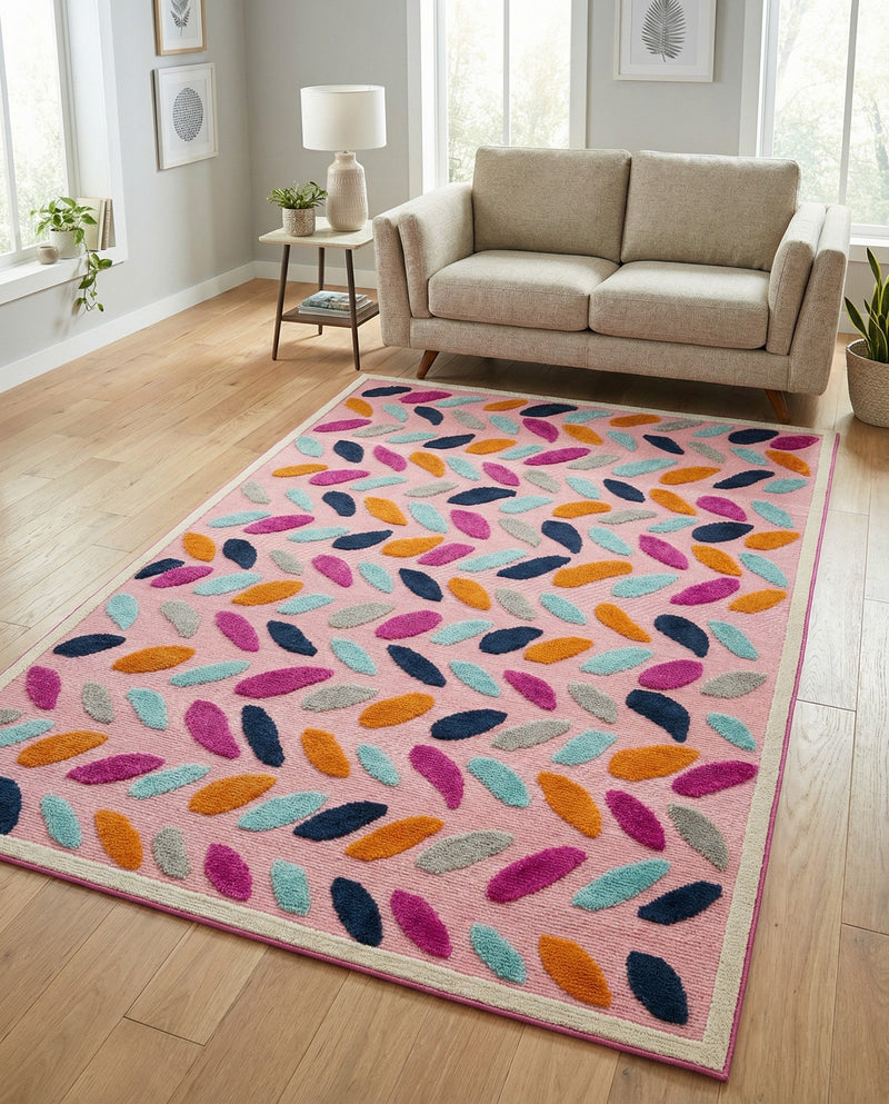 Bahama Breeze Outdoor Collection Area Rug - Nassau Rectangle Pink  lifestyle 13