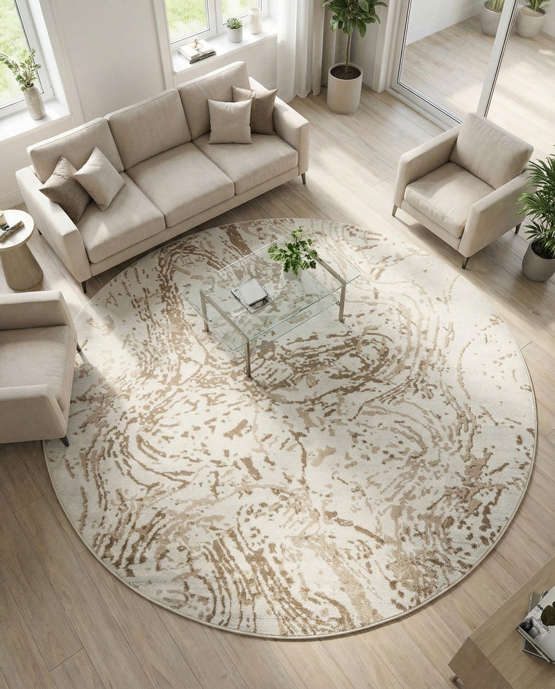 Coastal Haven Collection Area Rug -  Nautilus Round Ivory  lifestyle 46