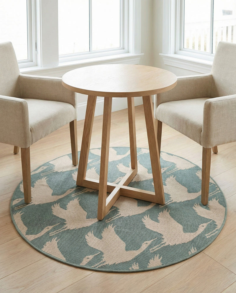 Seaside Haven Rugs Collection Area Rug -  Pelican Round Stone Blue  lifestyle 62