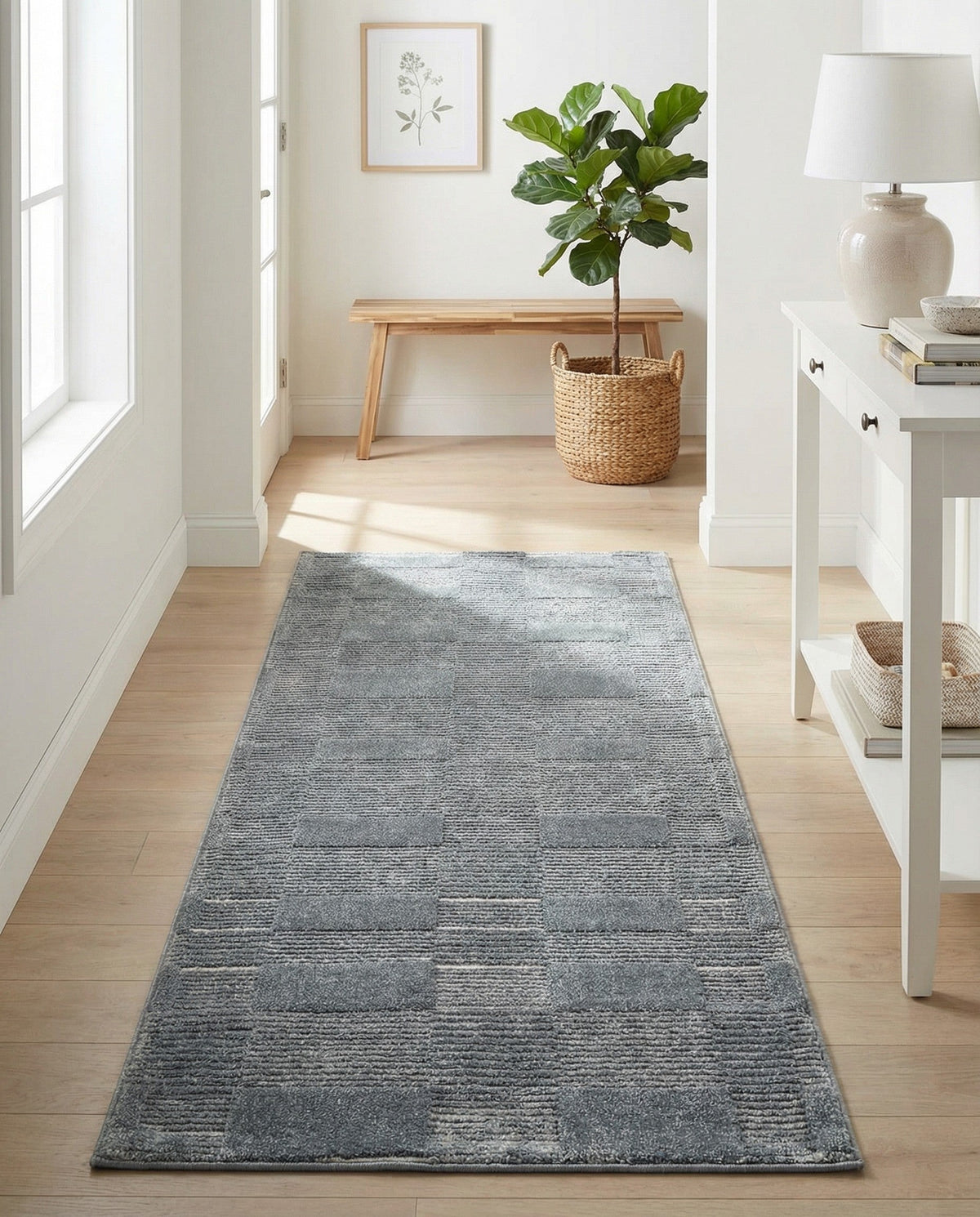 Haven Tapestry Collection Area Rug -  SereneCove Runner Serenity Blue  lifestyle 74