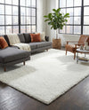 Solid Shag Seaside Collection Area Rug - Azure Cove (Snow White) Rectangle Snow White  lifestyle 15