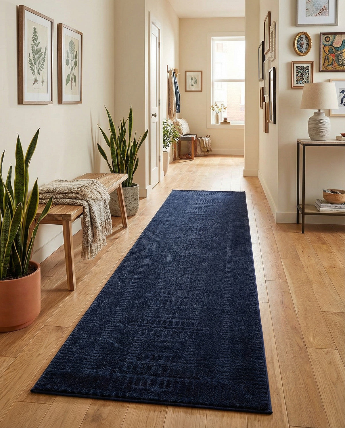 Haven Tapestry Collection Area Rug -  TranquilGlade Runner Inkwell Blue  lifestyle 51
