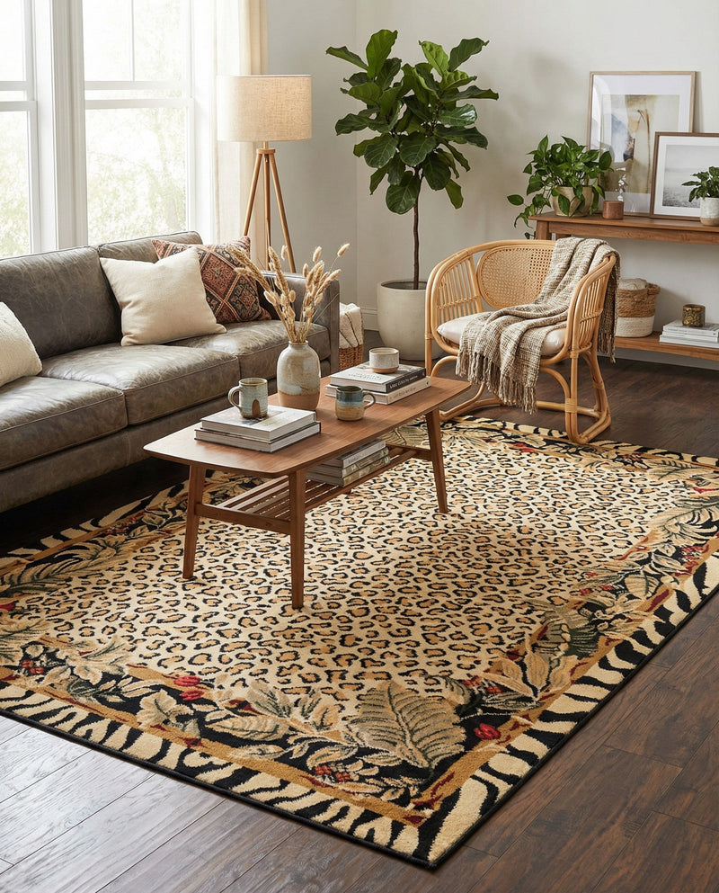 Savannah Sojourn Collection Area Rug -  Moremi Rectangle Cream  lifestyle 23