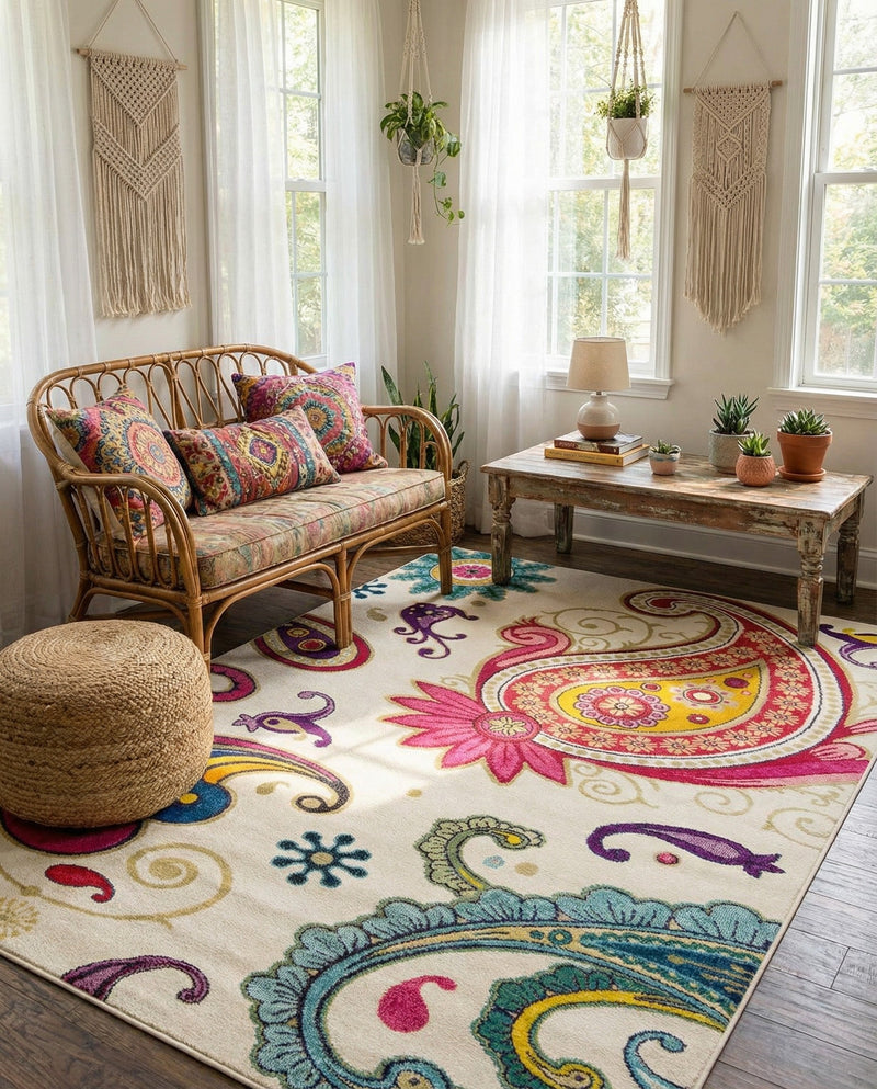 Marrakesh Elegance Collection Area Rug -  Beni Rectangle Cream  lifestyle 13