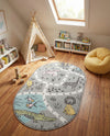 Wonder Tykes Collection Area Rug -  Enigma Oval Gray  lifestyle 65