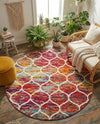 Trellis Mosaic Collection Area Rug -  Pergolatown (Multi) Round Multi  lifestyle 88