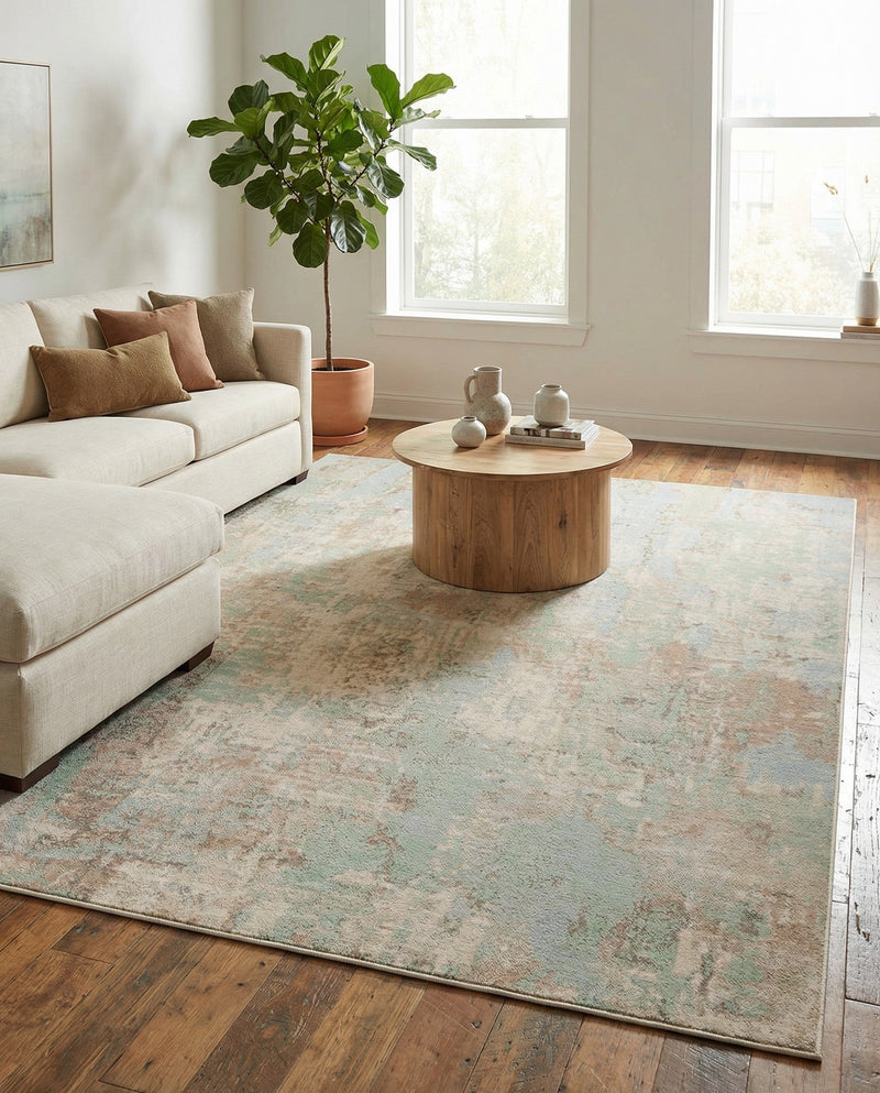 Lagoon Oasis Collection Area Rug -  Seagrass Rectangle Teal  lifestyle 49