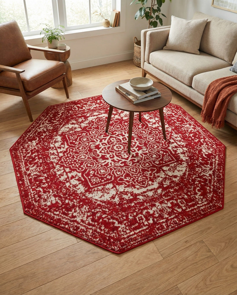 Georgetown Rugs Collection Area Rug - Dupont (Red) Octagon Red  lifestyle 58