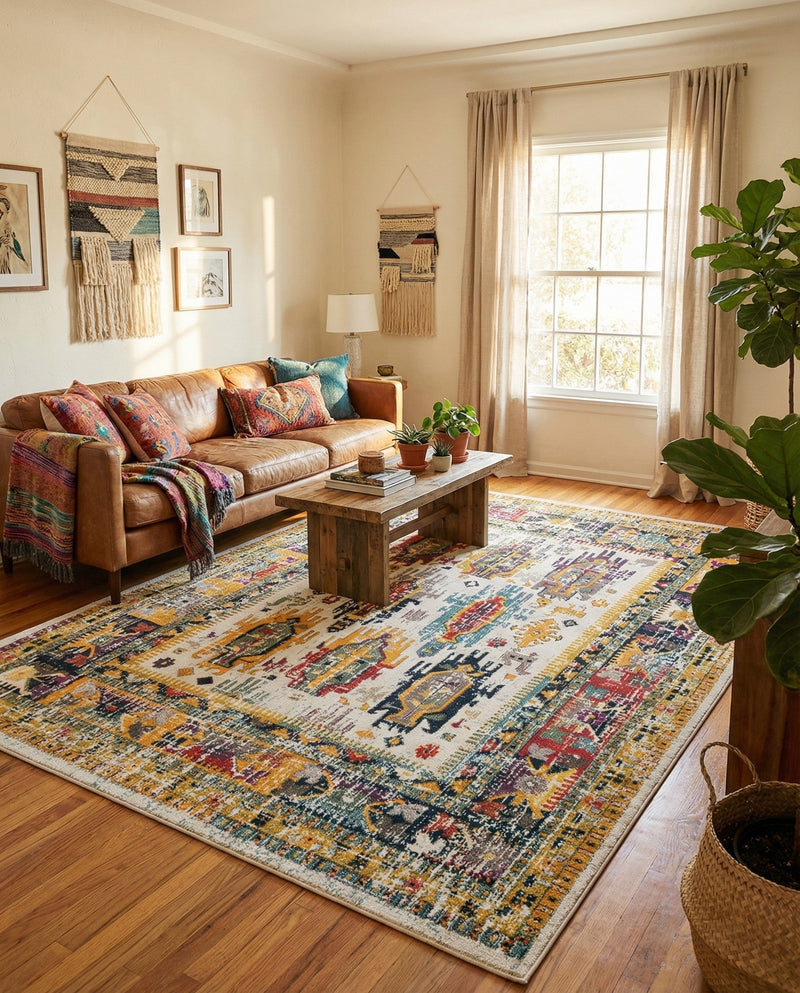 Brighton Terrace Collection Area Rug -  Portslade Rectangle Ivory  lifestyle 32