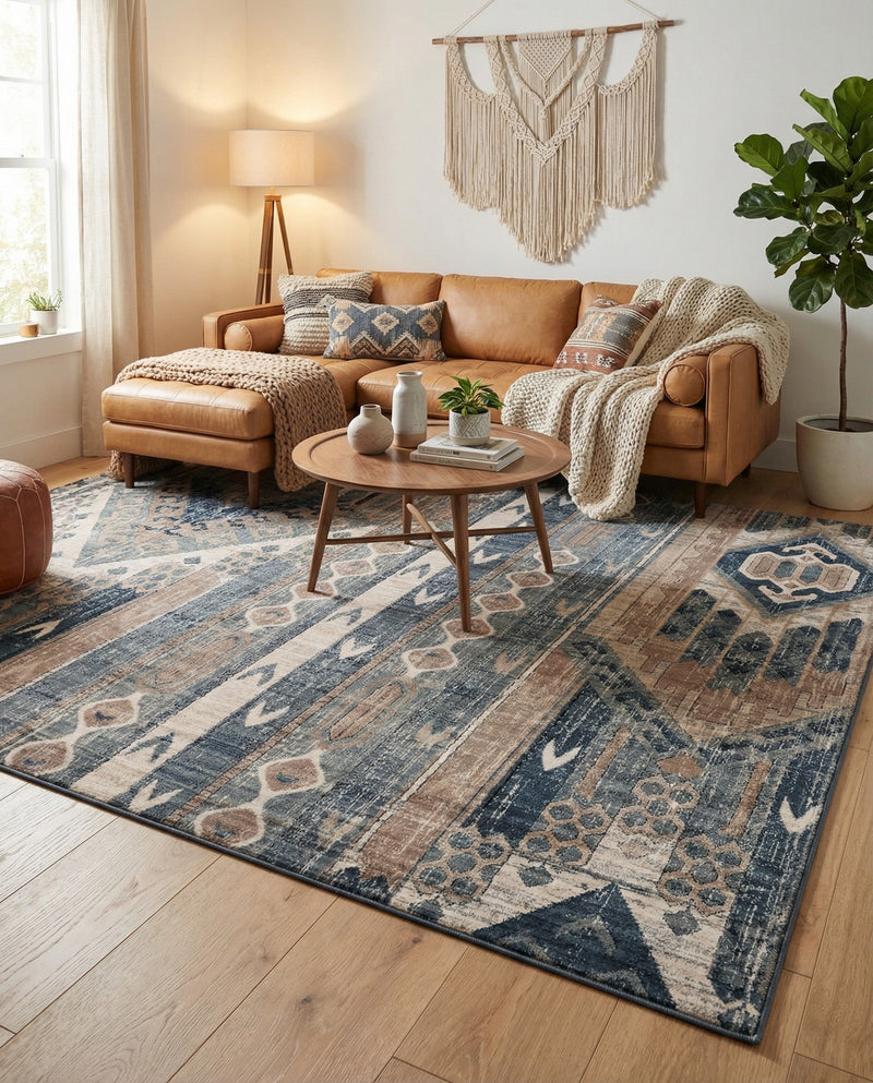 Cascade Range Collection Area Rug - Hood (Navy Blue) Rectangle Navy Blue  lifestyle 21