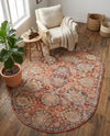 Seville Stripes Collection Area Rug -  Cordoba (Brick Red) Oval Brick Red  lifestyle 32