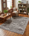 Dover Terrace Collection Area Rug -  Lagoon (Dark Gray) Rectangle Dark Gray  lifestyle 7