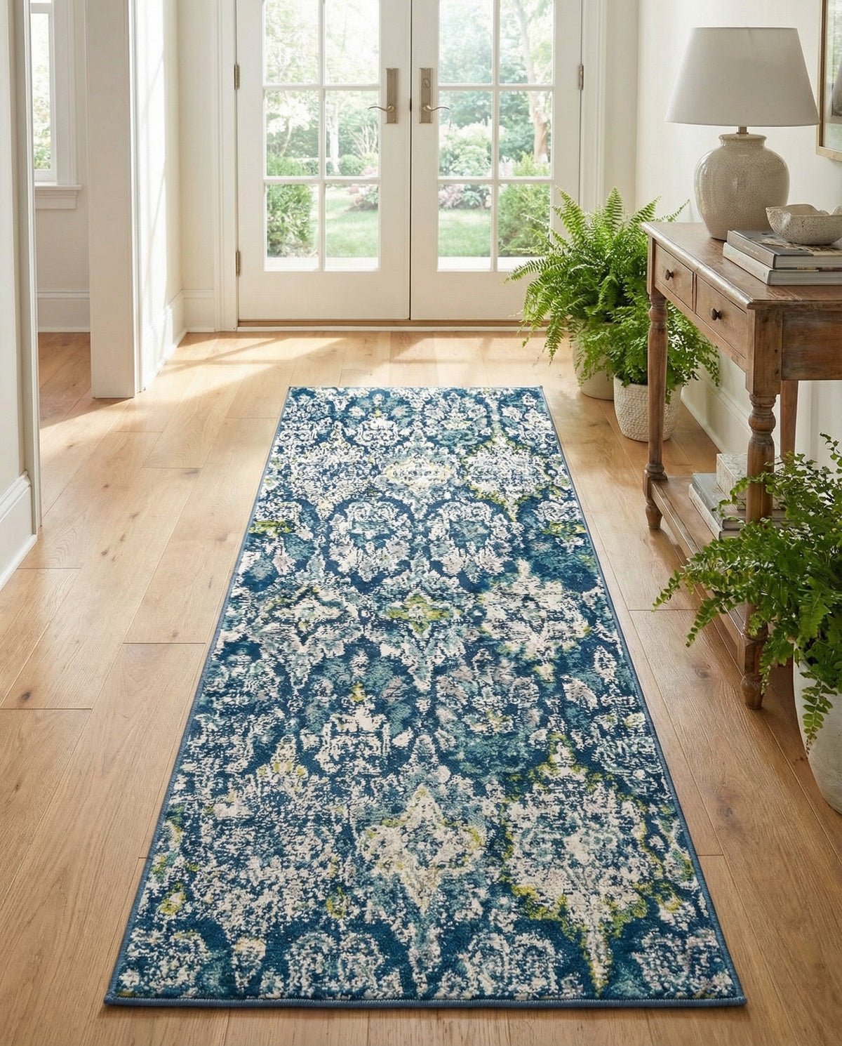 Savannah Elegance Collection Area Rug -  Forsyth Runner Navy Blue  lifestyle 93