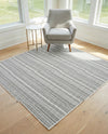 Seaside Stripes Collection Area Rug -  Boardwalk (Beige) Square Beige  lifestyle 46