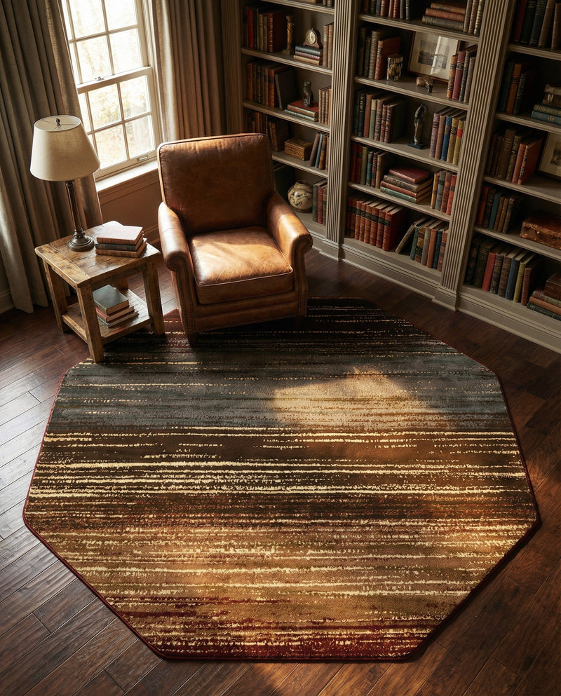 Bistro Lounge Collection Area Rug -  Cortado Octagon Beige  lifestyle 66
