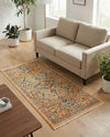 Seville Stripes Collection Area Rug -  Malaga (Yellow) Rectangle Yellow  lifestyle 4
