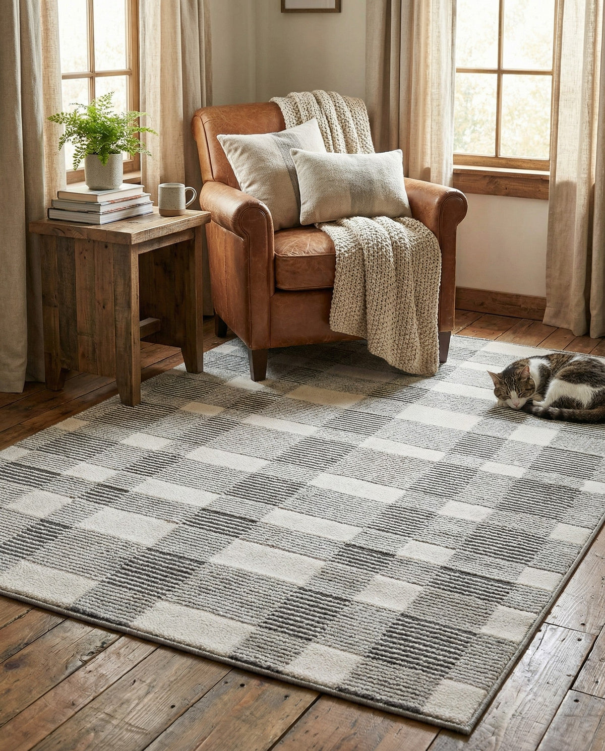 Haven Tapestry Collection Area Rug -  SereneCove Rectangle Slate Gray  lifestyle 2