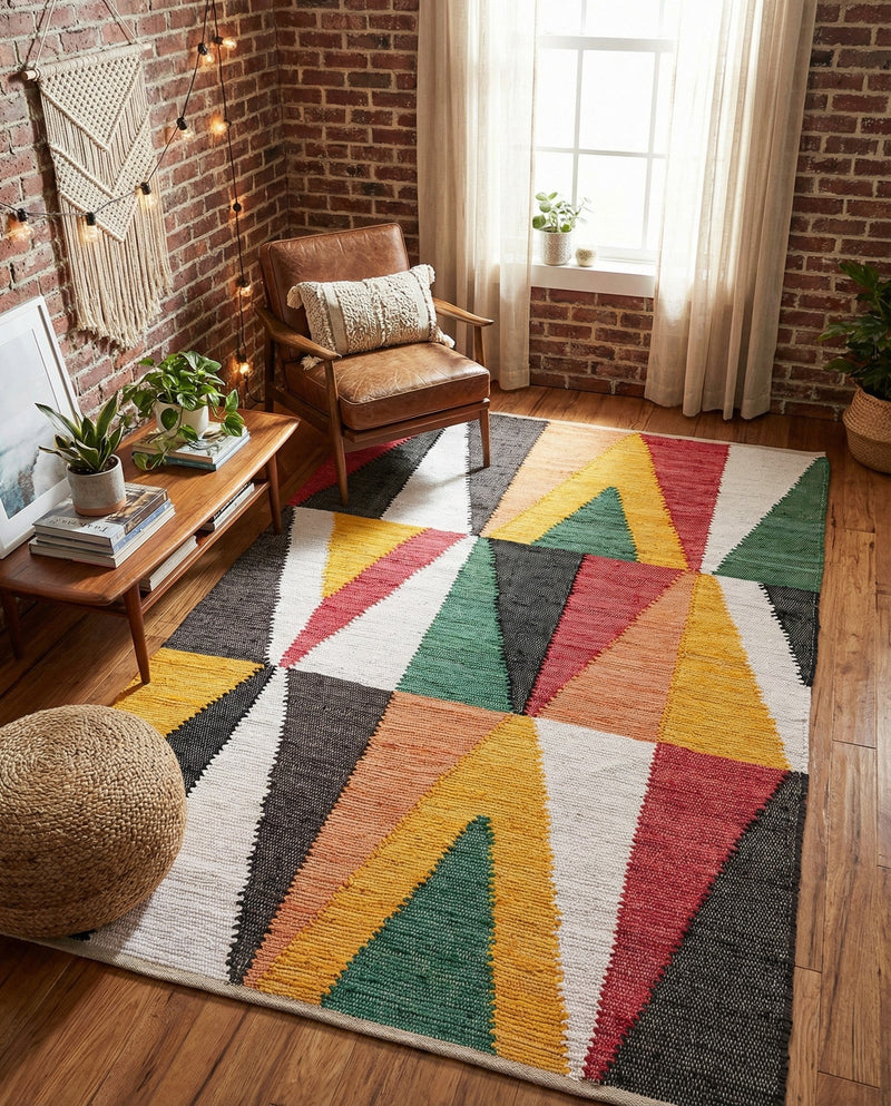 Thar Cotton Collection Area Rug -  Kannur Rectangle Multi  lifestyle 8