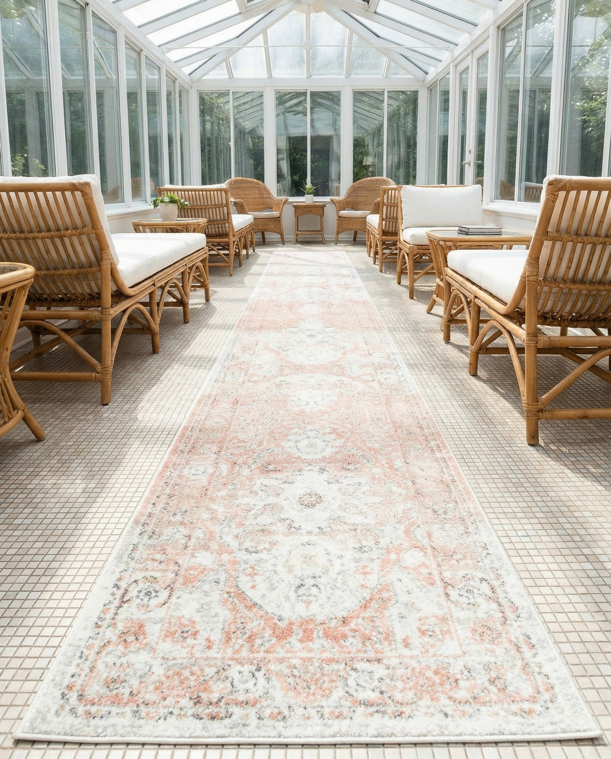 Parisian Elegance Collection Area Rug - Versailles (Rose Pink) Runner Rose Pink  lifestyle 133