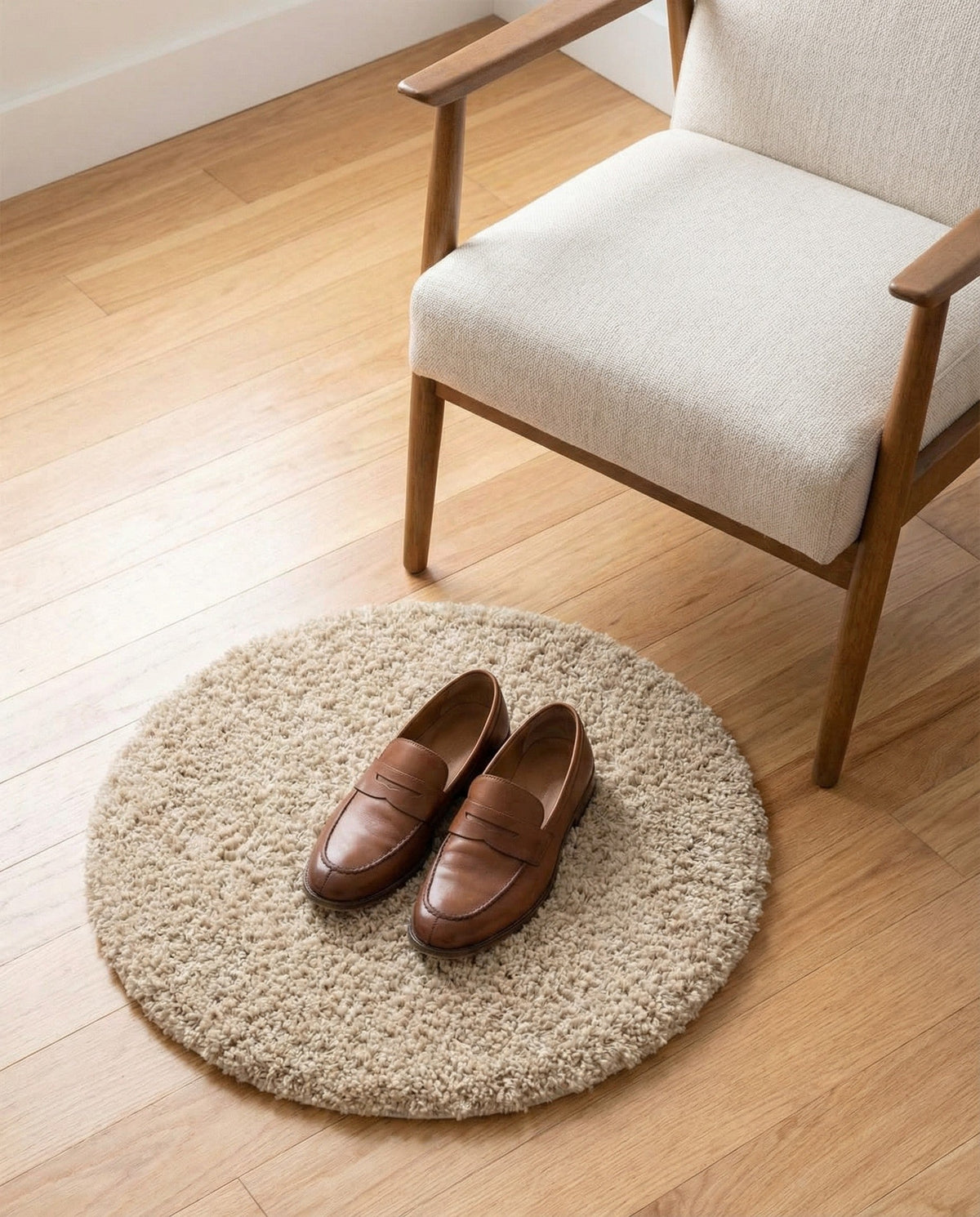 Alpine Plush Collection Area Rug -  Cortina (Linen) Round Linen  lifestyle 102